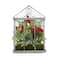 9" Red & Green Cardinal Boxwood Artificial Christmas Greenhouse Arrangement